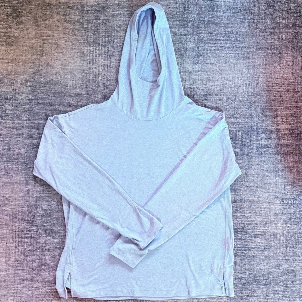 Athleta Uptempo Hoodie Sweatshirt Womens L Lavender Lightweight Pullover Hooded